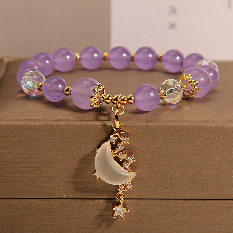 Chinese Style Amethyst Beaded Bracelet For Women