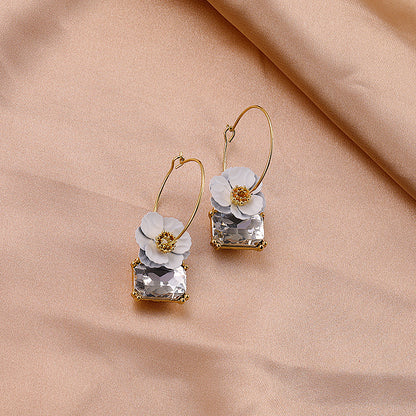 Crystal flower earrings