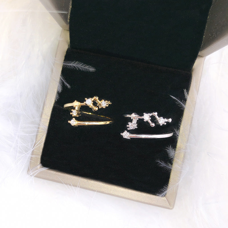 Zodiac Star Ring for Women – Adjustable Astrological Jewelry Gift