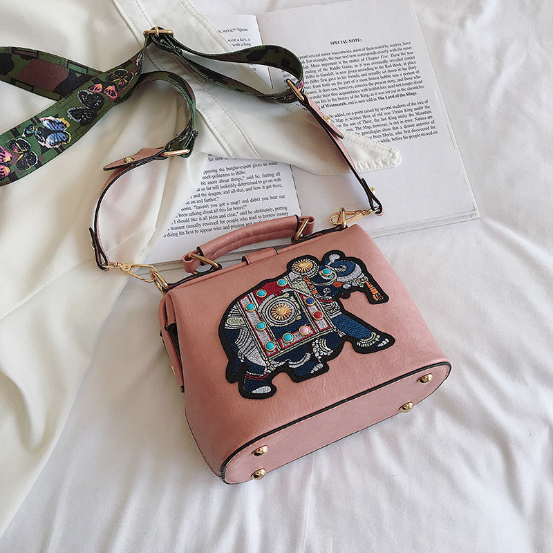 Ethnic Style Elephant Embroidery Women Shoulder Bag-5