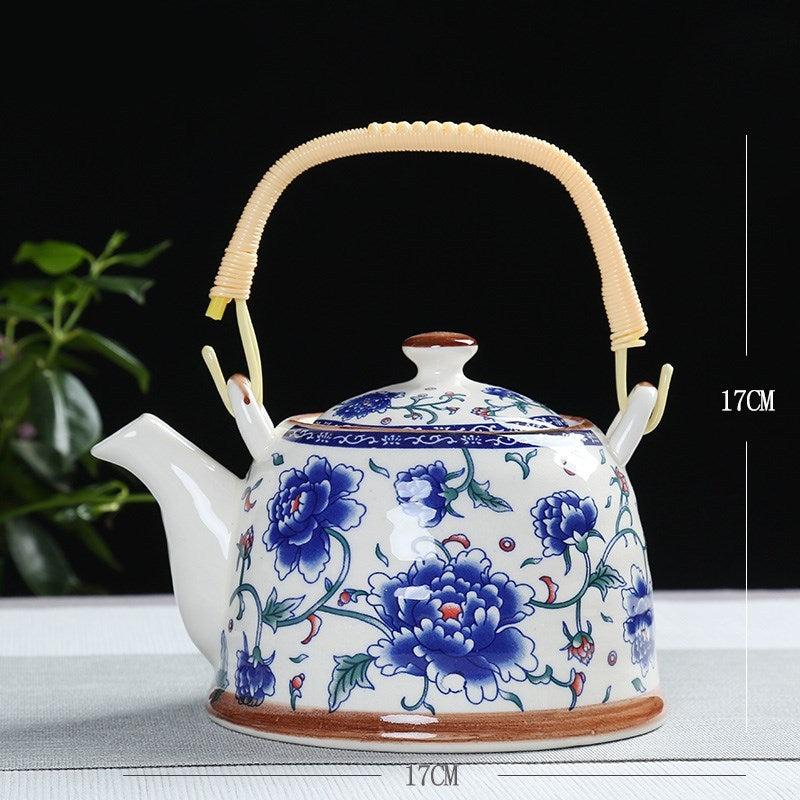 High Tea Celadon Teapot Longquan Glaze Mid-color Lifting Beam Teapot