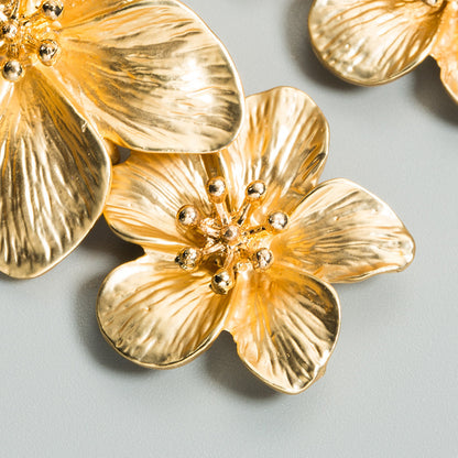 Flower Earrings Golden Petals Earrings