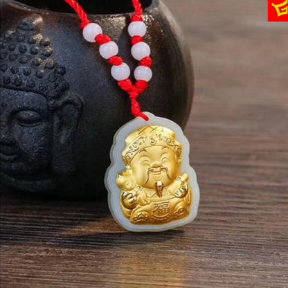 Hetian Jade Pure Gold Wealth Pendant