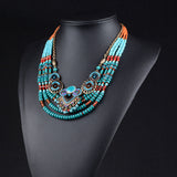 Exaggerated Ethnic Style Multi-Layered Beaded Necklace-3