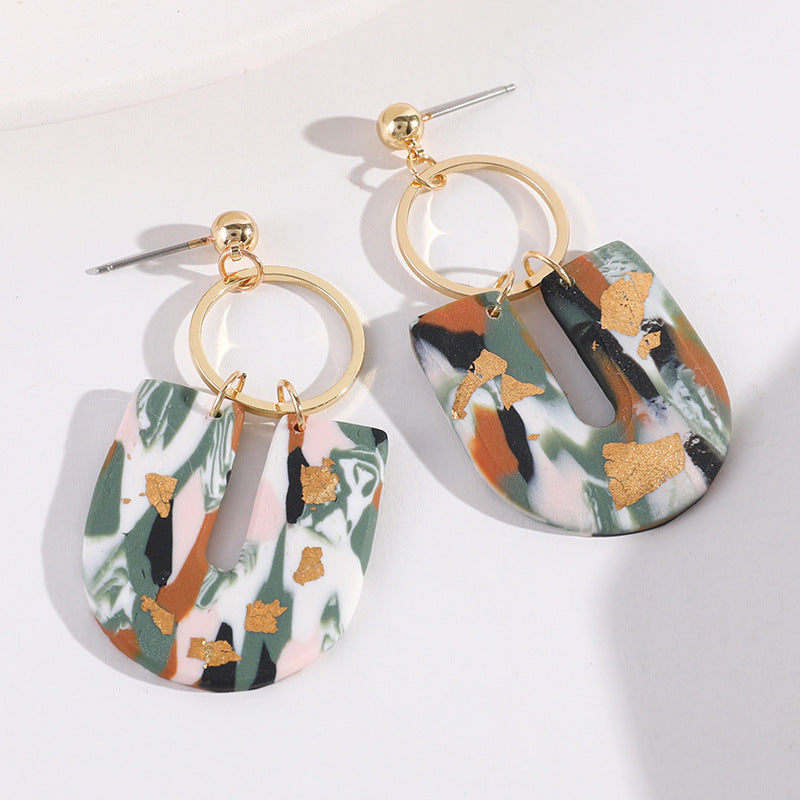 Soft Clay Earrings Exaggerated Temperament Geometric Earrings