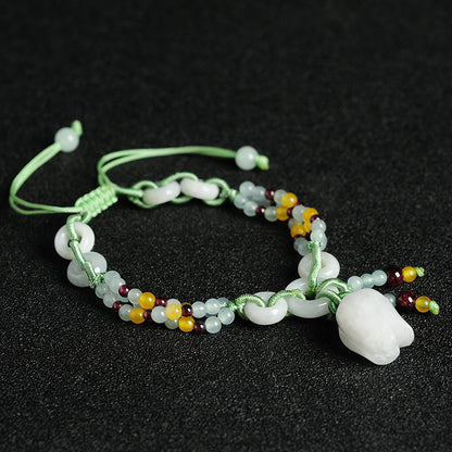 Jade Jadeite Hand Woven Bracelet