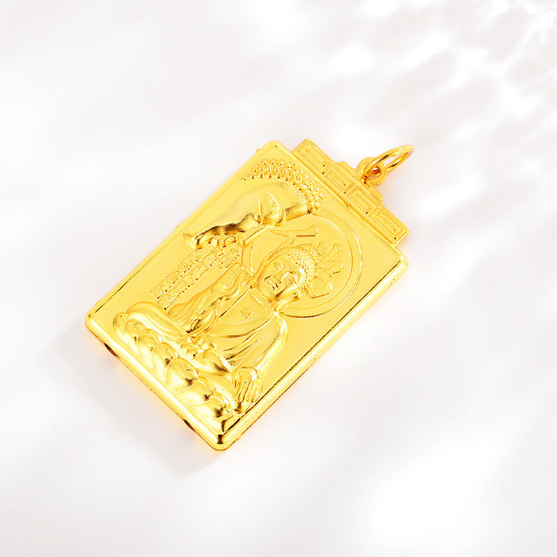 3D Hart Gold Anhänger Buddha