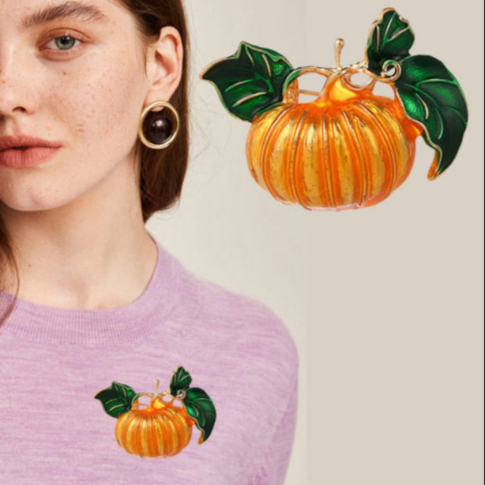 Christmas Gift Unisex Alloy Vegetable Pumpkin Brooch