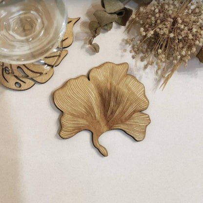 Hollow Leaves Wooden Coaster Kitchen Anti-scald Non-slip Placemat Dining Table