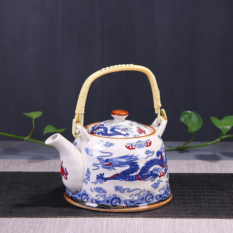 High Tea Celadon Teapot Longquan Glaze Mid-color Lifting Beam Teapot
