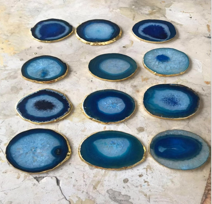 Natural rough stone agate piece coaster