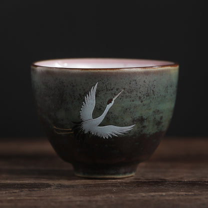 Creative Ceramic Ruihe Chengxiang Crane Teacup