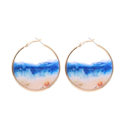 Big round earrings earrings female long all-match