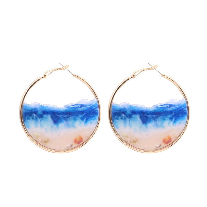 Big round earrings earrings female long all-match