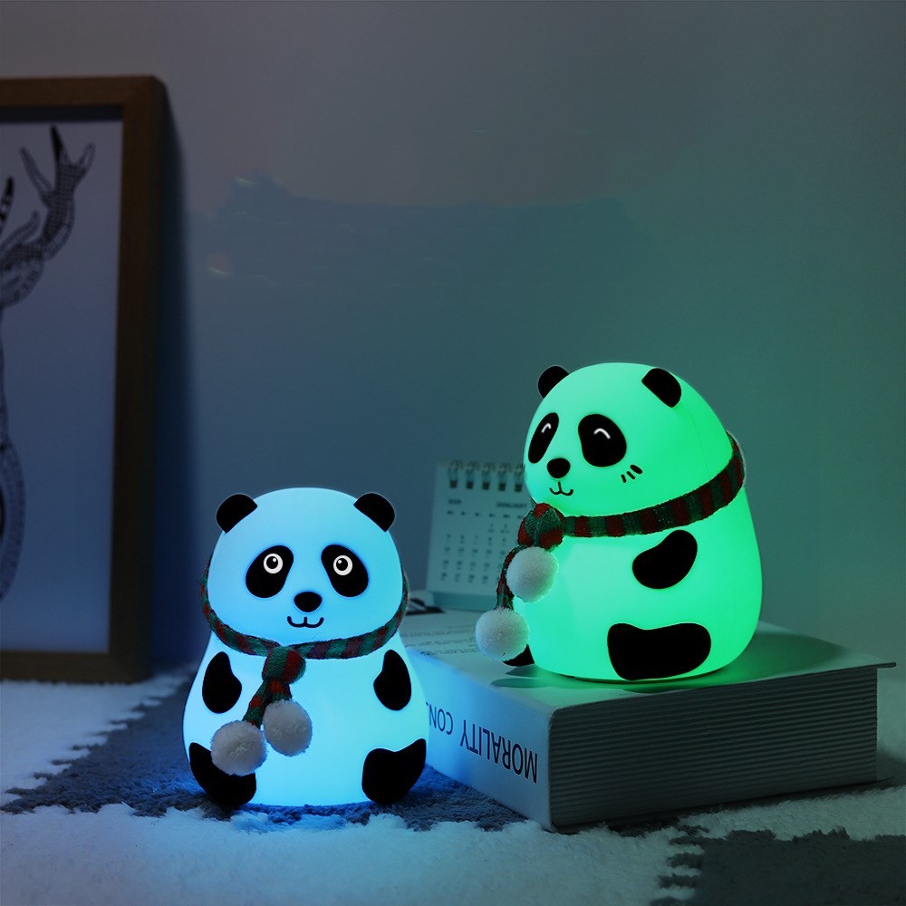 Cute Sitting Panda Silicone Night Light-3