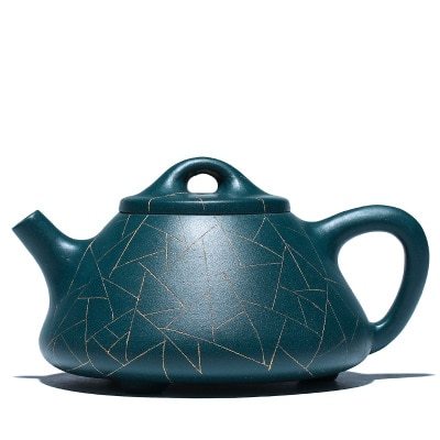 Raw ore azure clay teapot