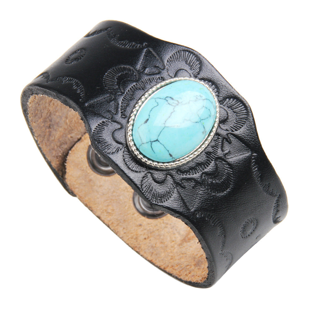 Fashion Turquoise Totem Leather Bracelet