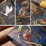 Chinese Style Locked Koi Crane Jinhuasheng Paper Notebook-3