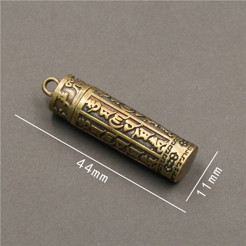 Pure Brass Sechs Charakter Mantra Tibetaner Herz Sutra Anhänger Lotus Guanyin Autos Schlüsselkette Anhänger Körperschutz