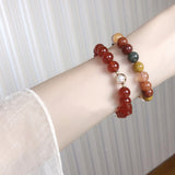 Natural red agate bracelet