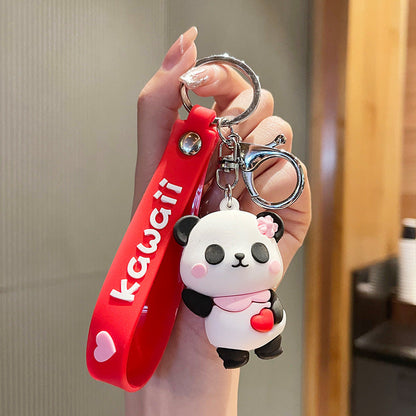 Cute Bib Panda Keychain For Male and Female Students-3