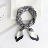 Houndstooth print silk scarf