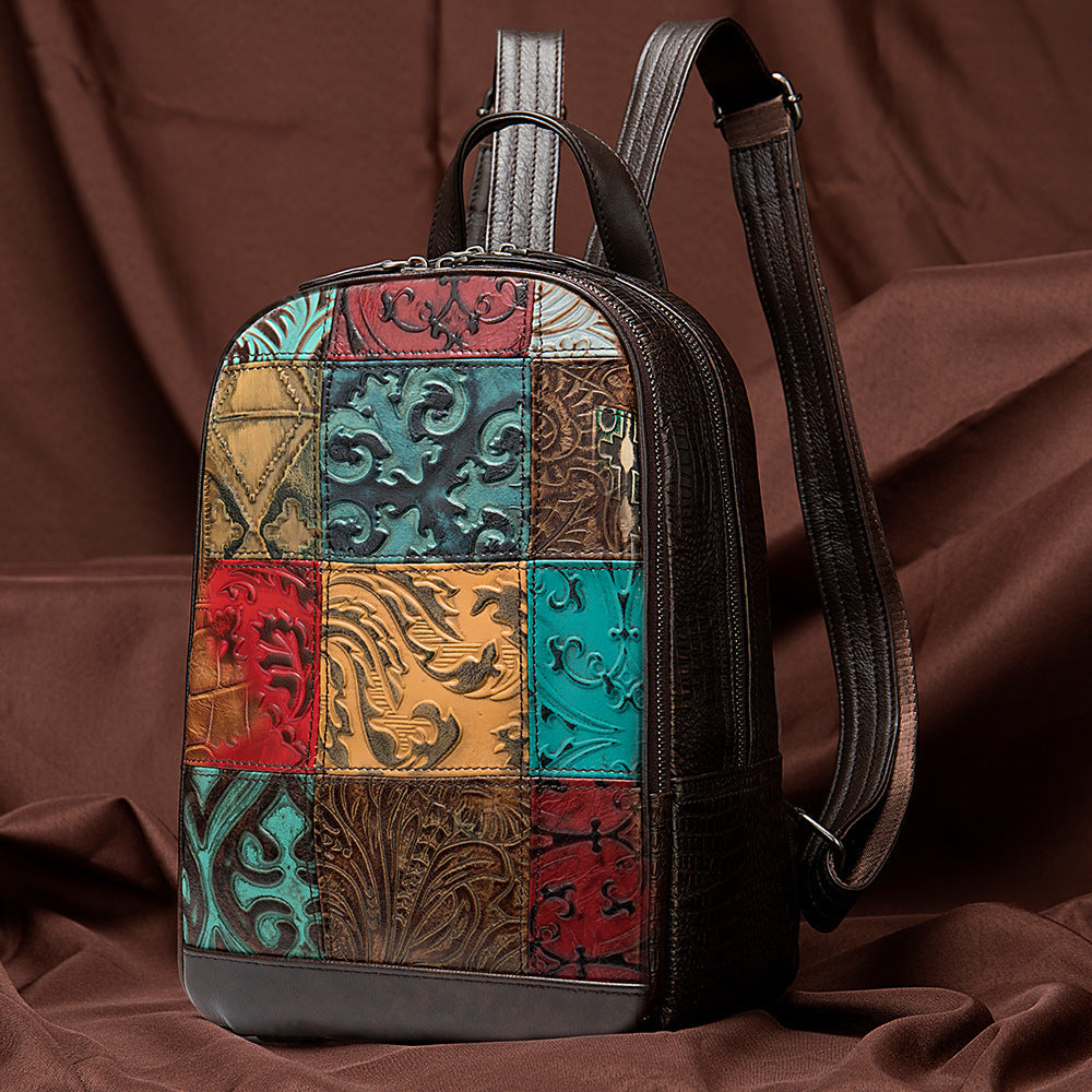 National style cowhide backpack