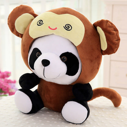 Animal Head Cover Panda Plush Doll Pillow Ornament-9