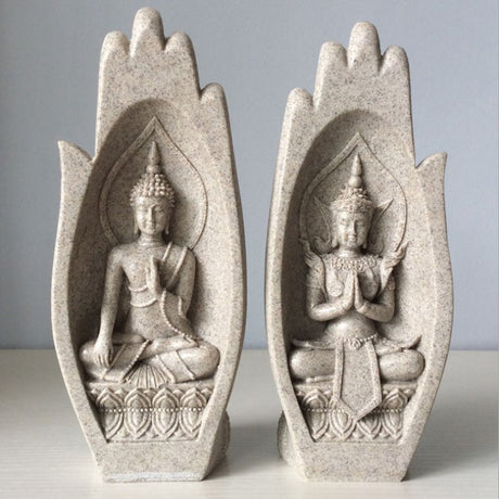 Sandstein Buddha Handskulptur Handwerk