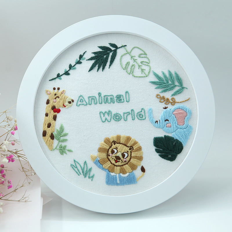 Animal World Wall Art Lu Embroidery Handmade Embroidery Material Kit-8