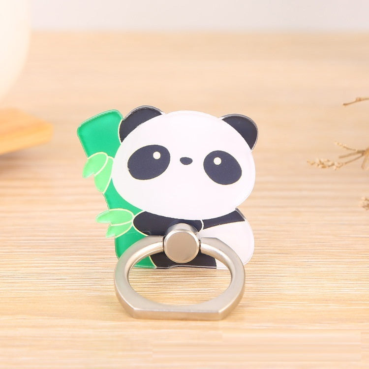 Acrylic Ring Buckle Cartoon Panda Mobile Phone Holder-2