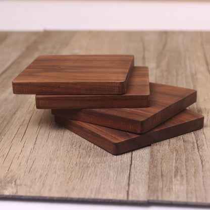 Black Walnut Square Coaster Wooden Insulation Pad