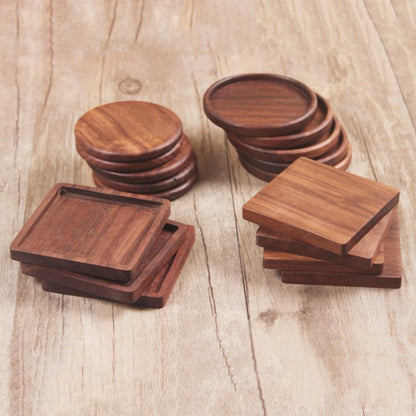 Black Walnut Square Coaster Wooden Insulation Pad