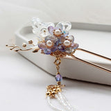 Original Long Fringed Hairpin Sprinkled With Gold Hanfu Accessory-2