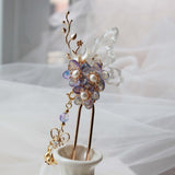 Original Long Fringed Hairpin Sprinkled With Gold Hanfu Accessory-4