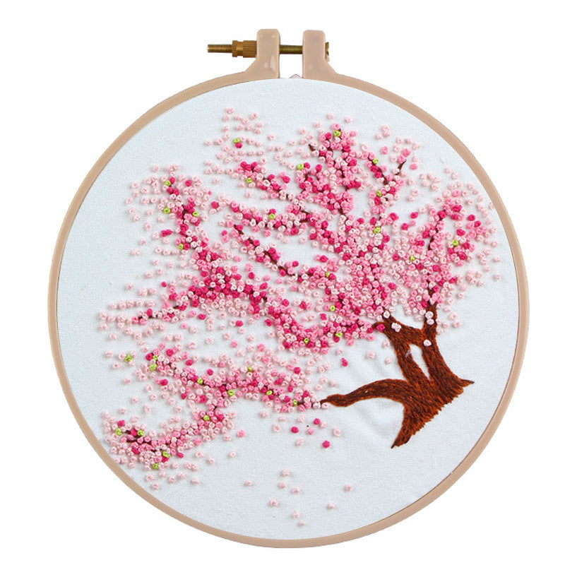 Pink Cherry Blossom Tree Decorative Embroidery Material Package-4