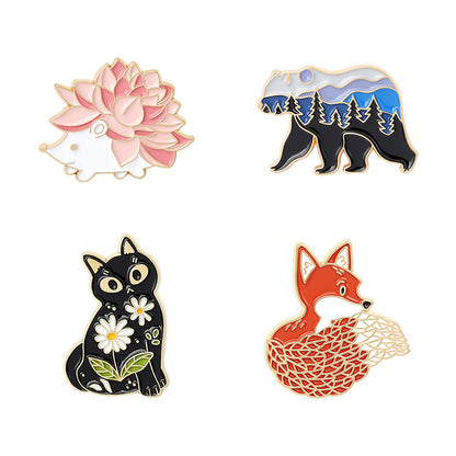 Cartoon Animal Brooch Cute Personality Medal Accessory