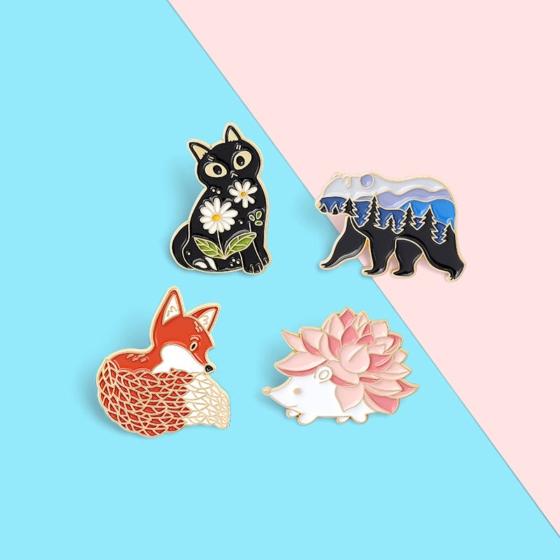 Cartoon Animal Brosche niedliche Persönlichkeitsmedaille Accessoire