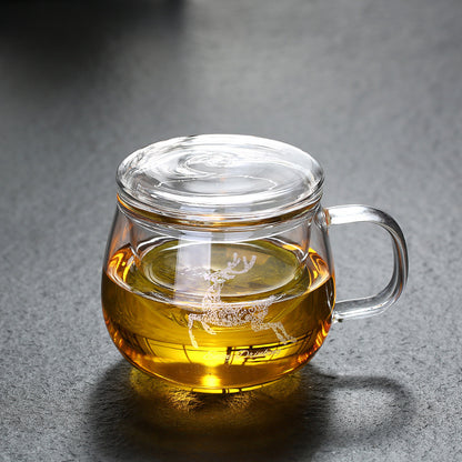 Thickened Glass Tea Cup Household Flower Tea Cup