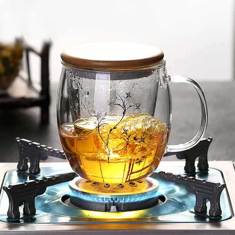 Verdickte Glas Tee Tasse Haushaltsblume Tee Tasse