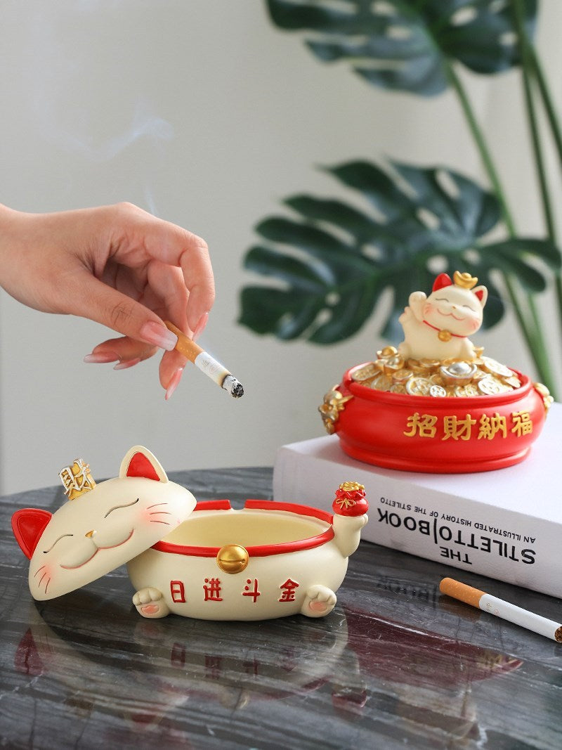 Creative Lucky Cat Ashtray Personality Trend Household