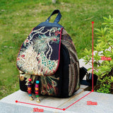 Ethnic Style Vintage Sequins Phoenix Peony Embroidery Backpacks-6