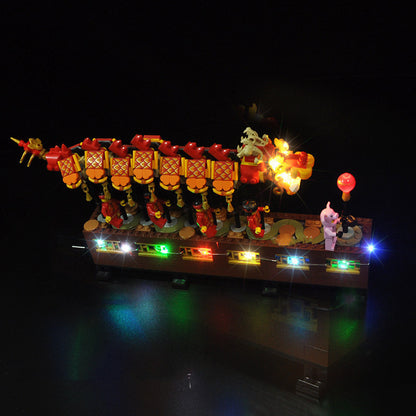 Chinesisches Neujahr 2025 Baustein Dragon Dance LED Lighting Group