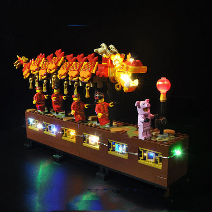 Chinese New Year 2025 Building Block Dragon Dance LED Lighting Group