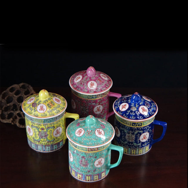 Chinese Style Gift for Elderly Wanshou Wujiang Ceramic Teacups-1