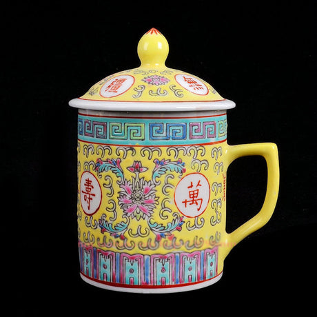 Chinese Style Gift for Elderly Wanshou Wujiang Ceramic Teacups-3