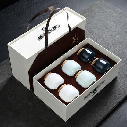 Creative Ceramic Tea Caddy Gift Box Mini Tea Caddy