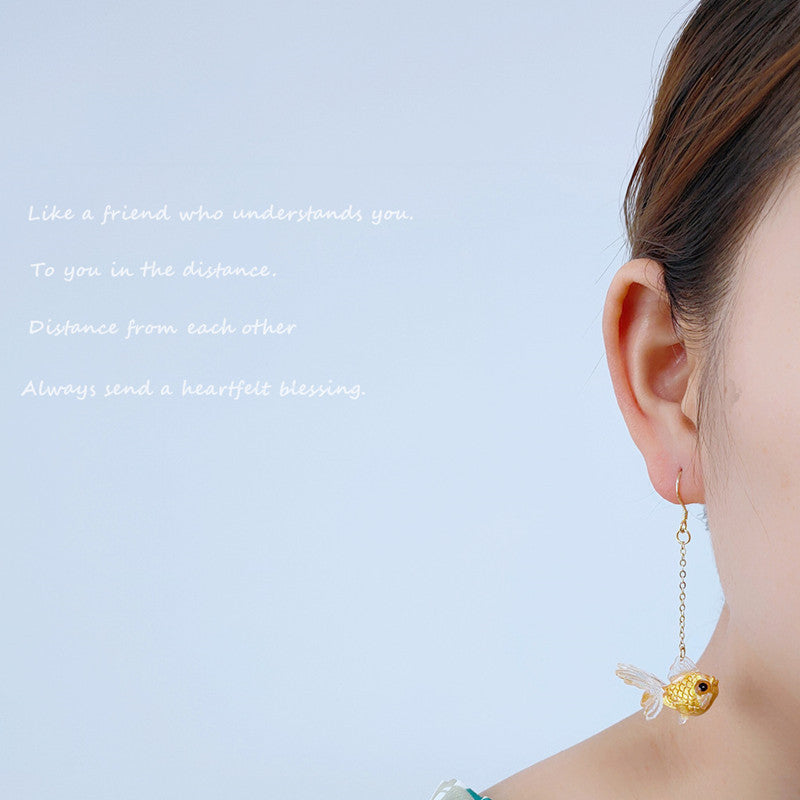 Goldfish Earrings Female Niche Earrings