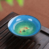 Tianmu Glazed Little Fish Zisha Jun Kiln Kung Fu Tea Set