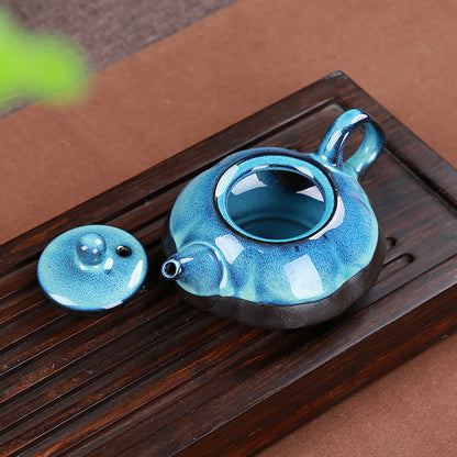 Tianmu Glazed Little Fish Zisha Jun Kiln Kung Fu Tea Set